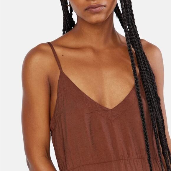 Anthropologie LACAUSA Alma Slip Dress in Chocolate Size XS NWT‎ - Picture 4 of 13
